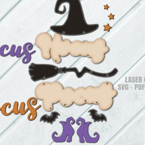Witch Door Hanger SVG - Hocus Pocus SVG - Laser Cut Files - Halloween ...