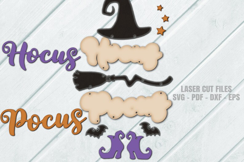 Witch Door Hanger SVG Laser Cut Files: Hocus Pocus Halloween Welcome ...