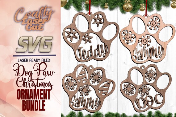 Download Personalized Pet Christmas Ornament Svg Glowforge Files Bundle Etsy