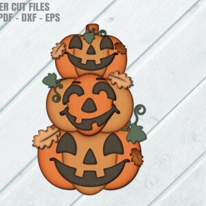 Jack O Lantern SVG - Stacked Pumpkin Door Hanger SVG - Glowforge Laser File - Halloween Door Sign Svg - Fall Porch Sign - Laser Cut Files - Halloween Door Hanger SVG - Halloween SVG - CNC Files