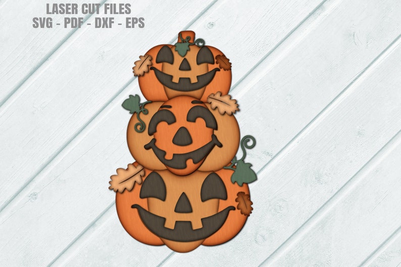 Jack O Lantern SVG - Stacked Pumpkin Door Hanger SVG - Glowforge Laser File - Halloween Door Sign Svg - Fall Porch Sign - Laser Cut Files - Halloween Door Hanger SVG - Halloween SVG - CNC Files
