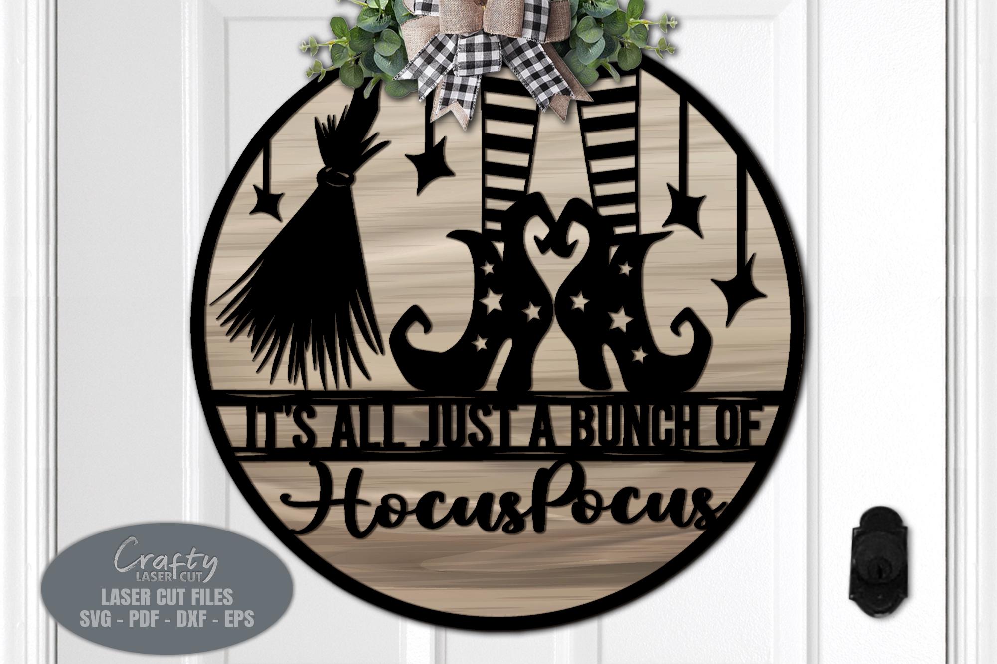 Hocus Pocus Door Hanger SVG - Laser Cut File - Witch SVG - Broom Svg ...