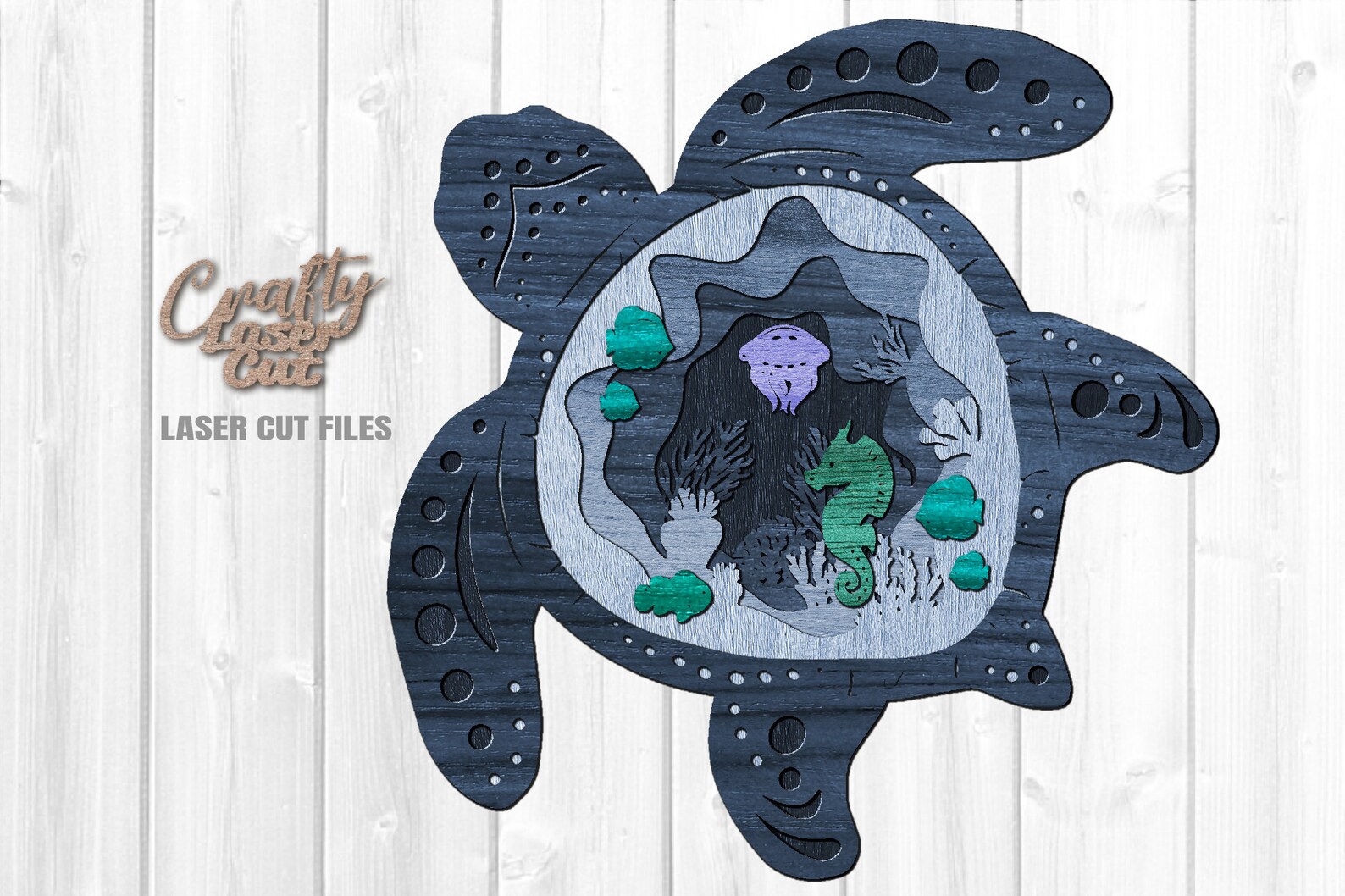 Download Layered Sea Turtle SVG Cut Files For Glowforge Dxf Laser ...