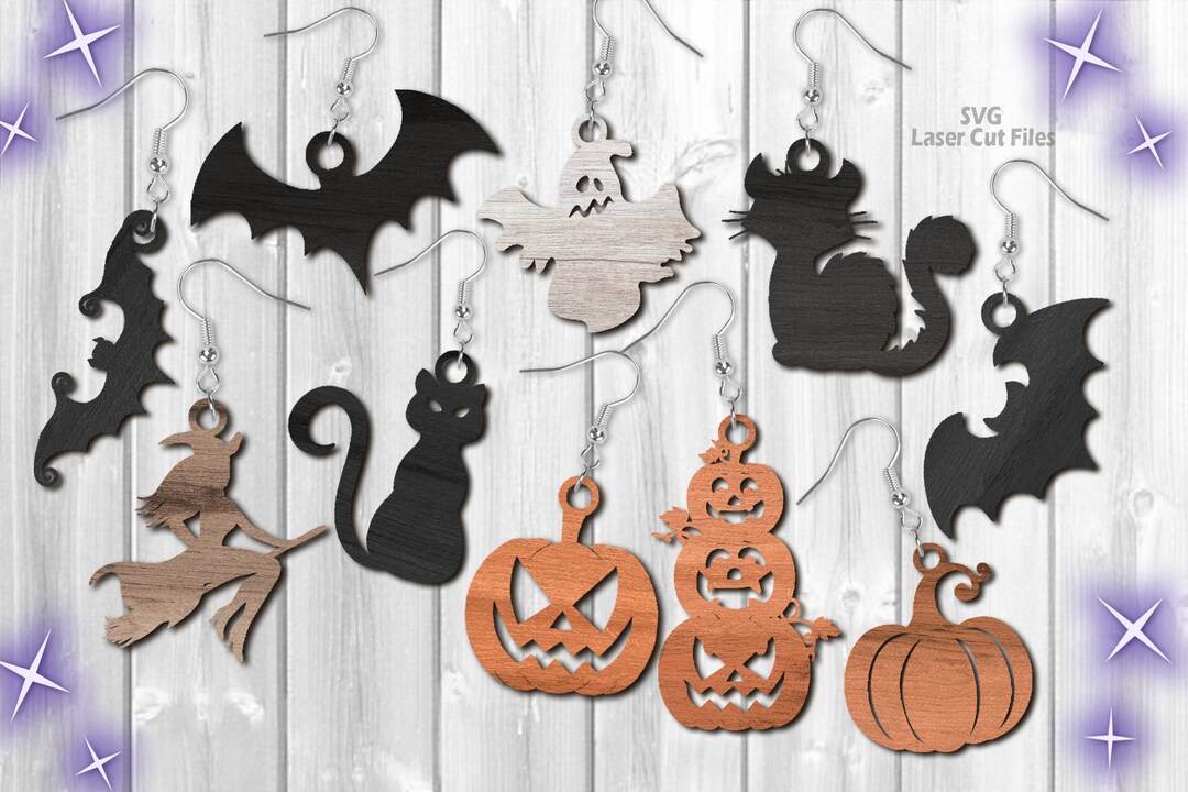 Halloween Earrings SVG Halloween Svg Halloween Dangle Earrings Laser