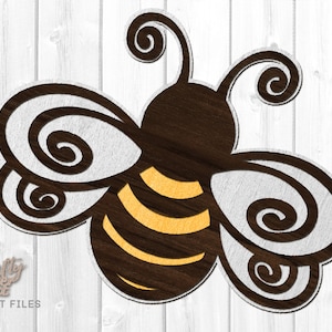 Honey Bee SVG - Pliki cięte laserowo - Dekoracja ścienna z pszczołami - Inspirujące SVG - Motywujące SVG - Wiosna SVG - Letni znak na drzwi - Pliki Glowforge