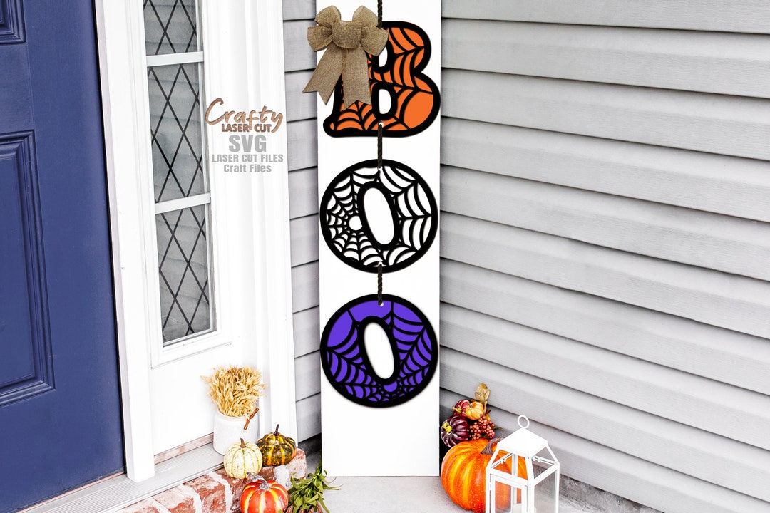 Halloween Porch Sign SVG Laser Cut Files Halloween svg Boo svg Spider ...