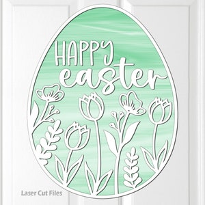 Easter Door Hanger SVG Laser Cut Files - Egg SVG - Happy Easter SVG ...