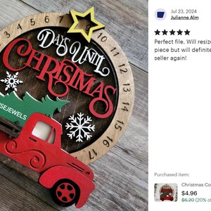 Days Until Christmas Countdown SVG Laser Cut Files: Tree Truck SVG ...