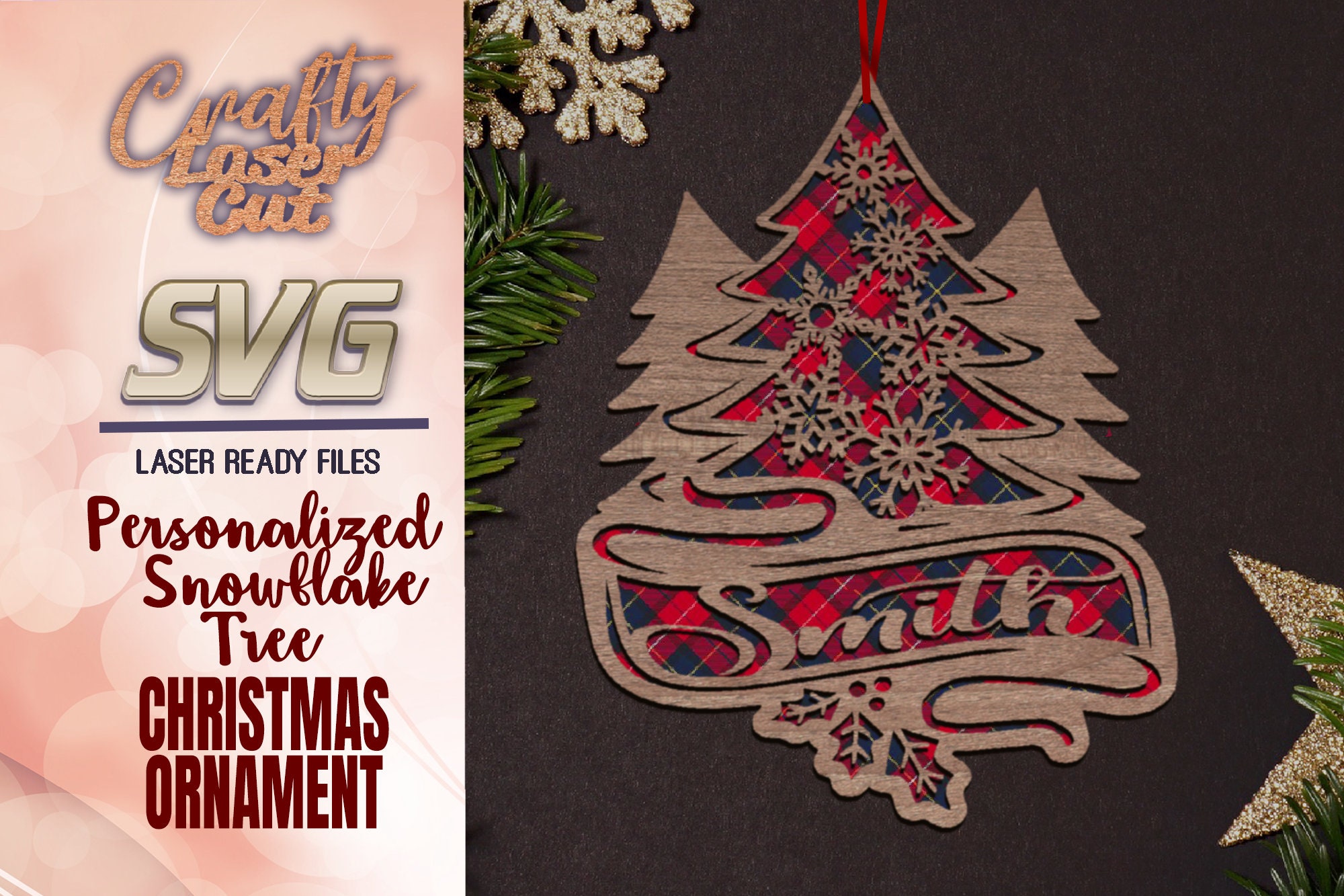 Download Family Christmas Tree Ornament Svg Glowforge Files Custom ...