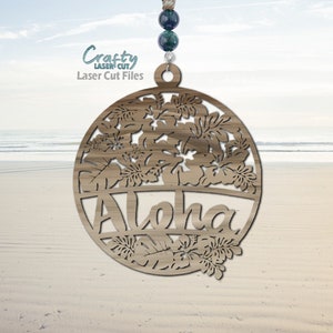 Aloha Hibiscus Car Charm SVG - Laser Cut Files - Hibiscus SVG - Beach SVG - Aloha Svg - Car Accessories - Floral Charm Svg - Glowforge Files