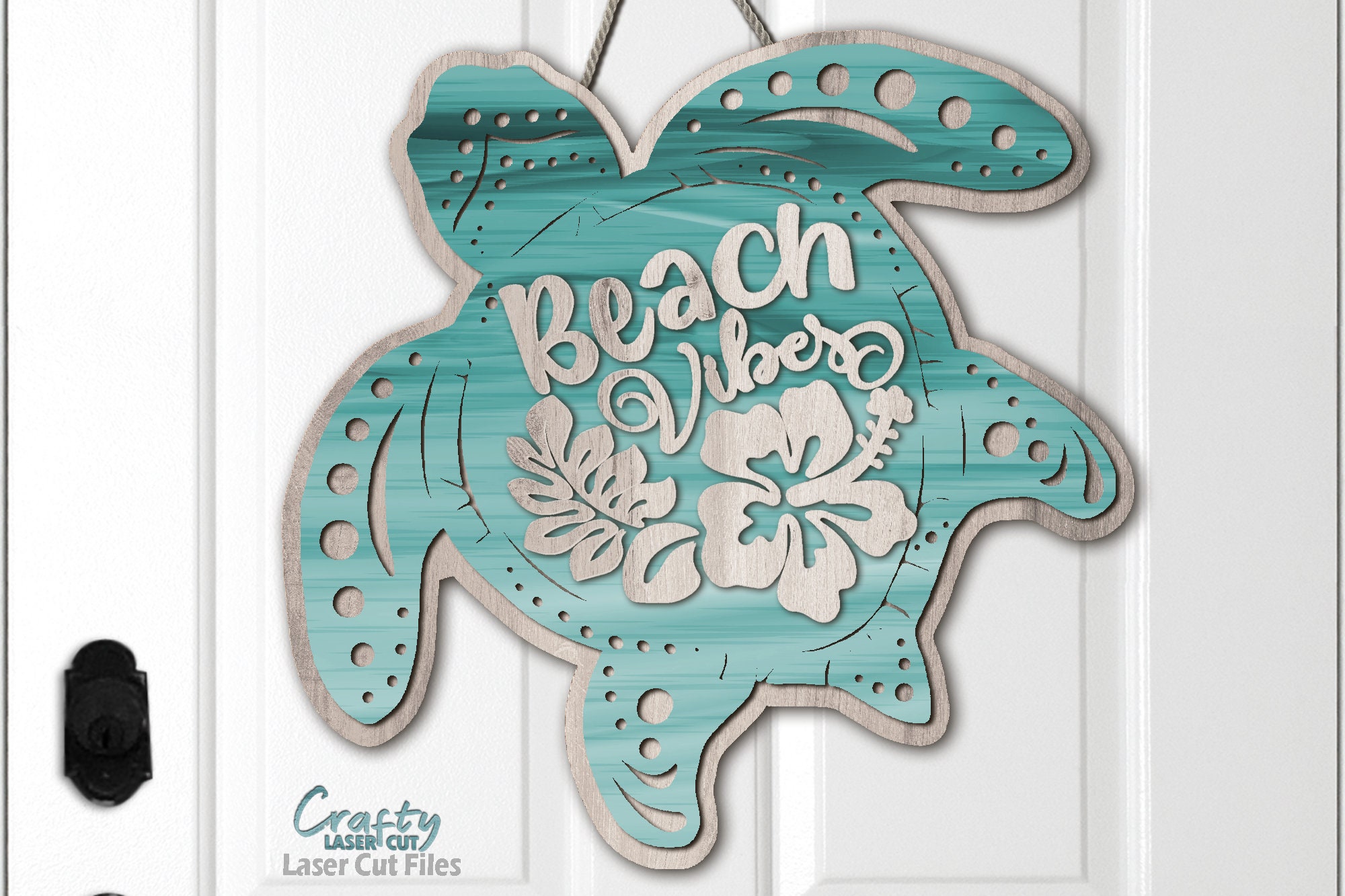Turtle Door Hanger SVG - Laser Cut Files - Beach SVG - Turtle SVG ...