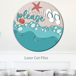 Beach Door Hanger SVG Laser Cut Files - Beach SVG - Beach Please Svg ...