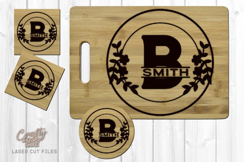Cutting Board Monogram Svg