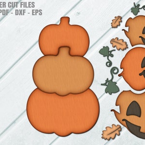 Jack O Lantern SVG - Stacked Pumpkin Door Hanger SVG - Glowforge Laser File - Halloween Door Sign Svg - Fall Porch Sign - Laser Cut Files - Halloween Door Hanger SVG - Halloween SVG - CNC Files