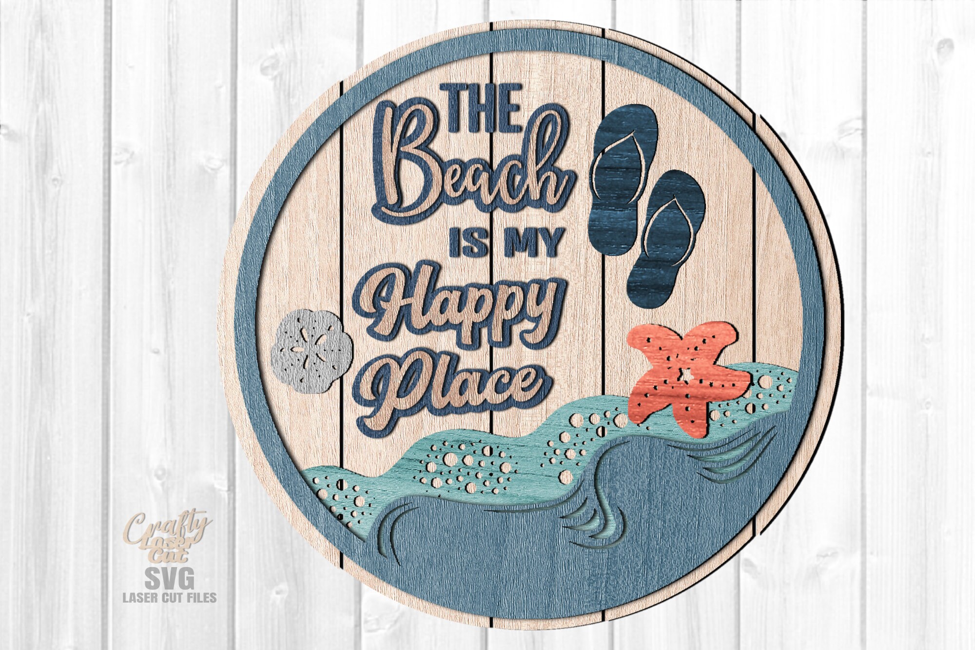 The Beach Is My Happy Place Sign SVG Files Laser Etsy