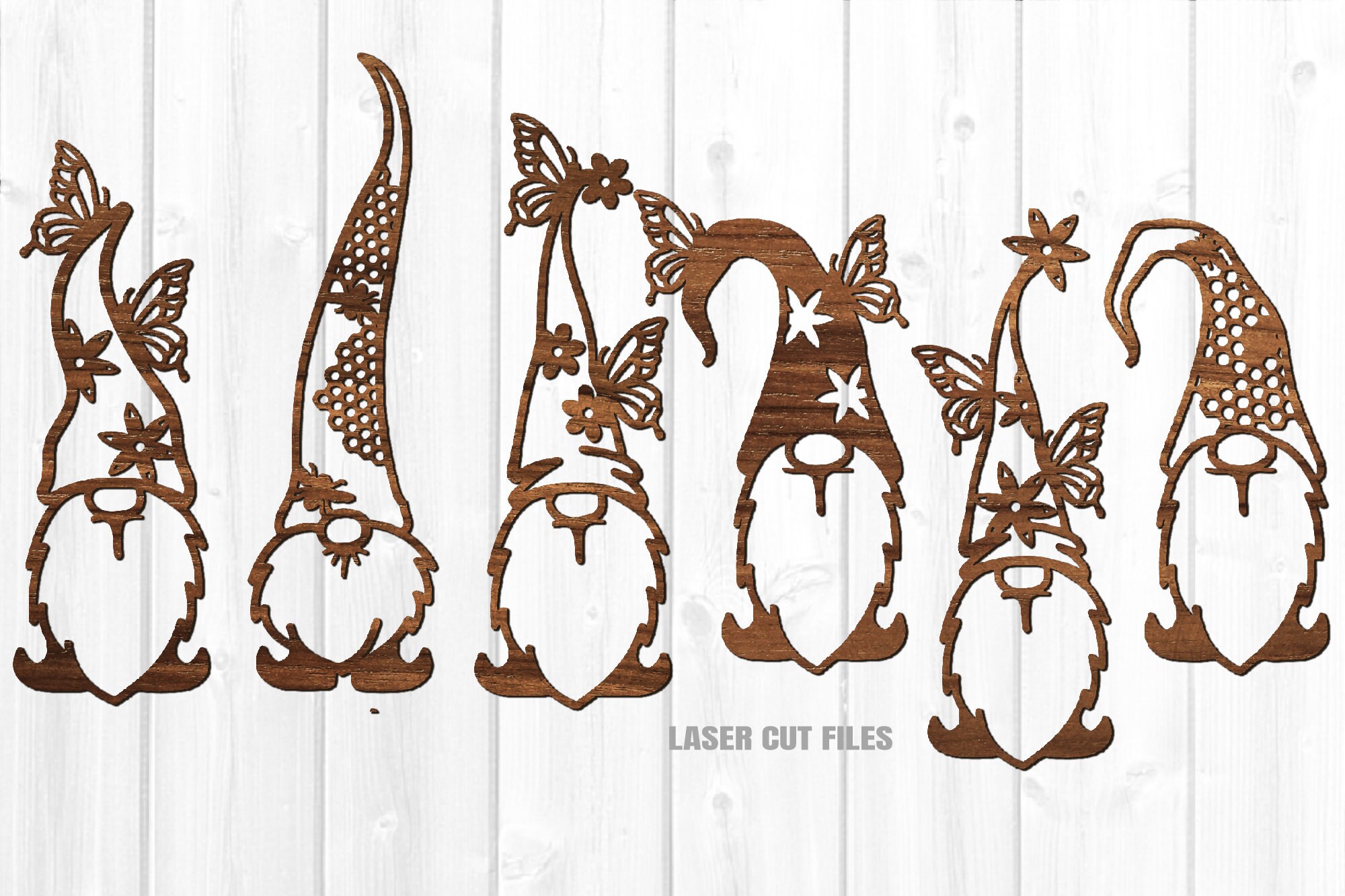 Garden Gnome SVG Bundle Files Laser Cut Files Etsy