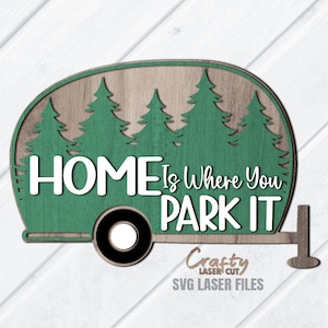 Camper Door Sign SVG - Laser Cut Files - Camper Door Hanger SVG - Camping SVG - Forest Svg - Camper Svg - Camping Sign Svg - Glowforge Files