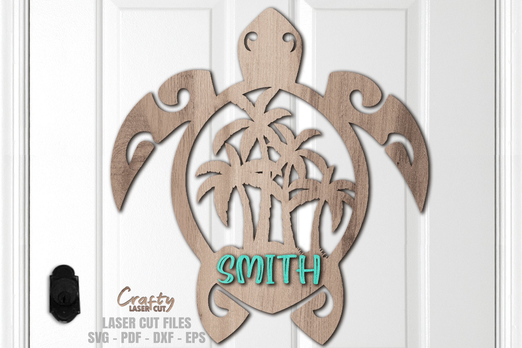 Turtle Door Hanger SVG - Laser Cut Files - Beach SVG - Turtle SVG ...