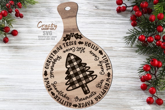 Christmas Cutting Board SVG Christmas SVG Laser Cut Files Cheese Board SVG  Kitchen Svg Christmas Kitchen Svg Glowforge Files (Download Now) 