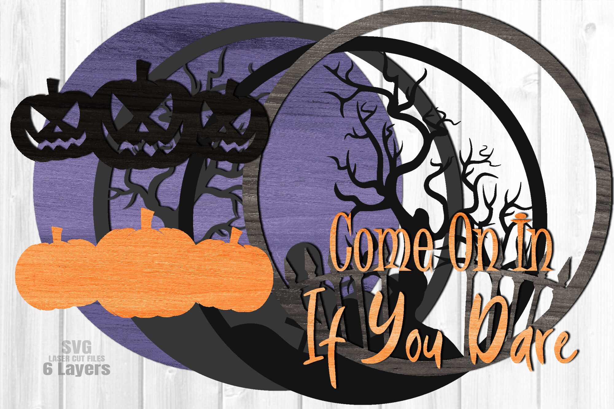 Halloween Door Hanger SVG Laser Cut Files, Jack O Lantern Welcome Sign ...