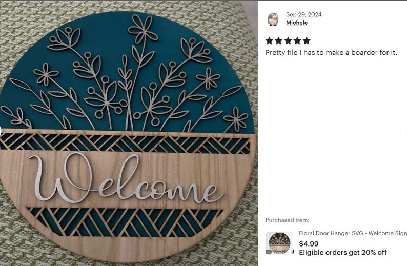 Daisy Door Sign SVG Laser Cut Files; a Floral Door Hanger SVG with a bouquet of daisy flowers in a basket for your Glowforge, Xtool and other laser machines.