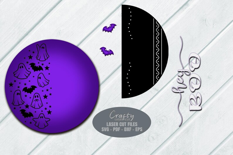 Ghost Door Hanger SVG Laser Cut Files: Halloween Welcome Sign SVG ...