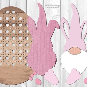 Easter Door Hanger SVG Laser Cut Files - Gnome Svg - Easter Egg SVG - Bunny Ears Svg - Welcome Sign SVG - Front Door Sign - Glowforge Files