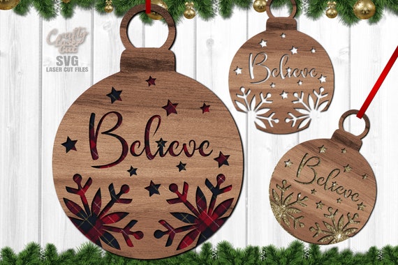 Christmas Ornament SVG Laser Cut Files Christmas SVG - Etsy