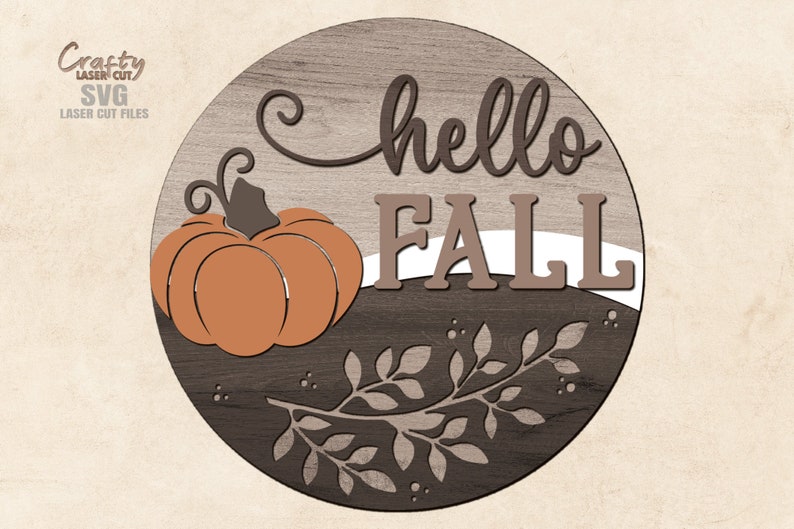 Hello Fall SVG Laser Cut Files Pumpkin SVG Fall Door - Etsy