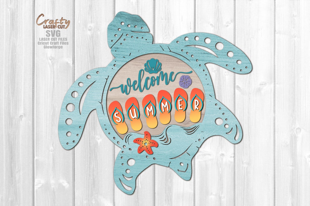 Turtle Door Hanger Svg Laser Cut Files Turtle Svg Beach Etsy | My XXX ...
