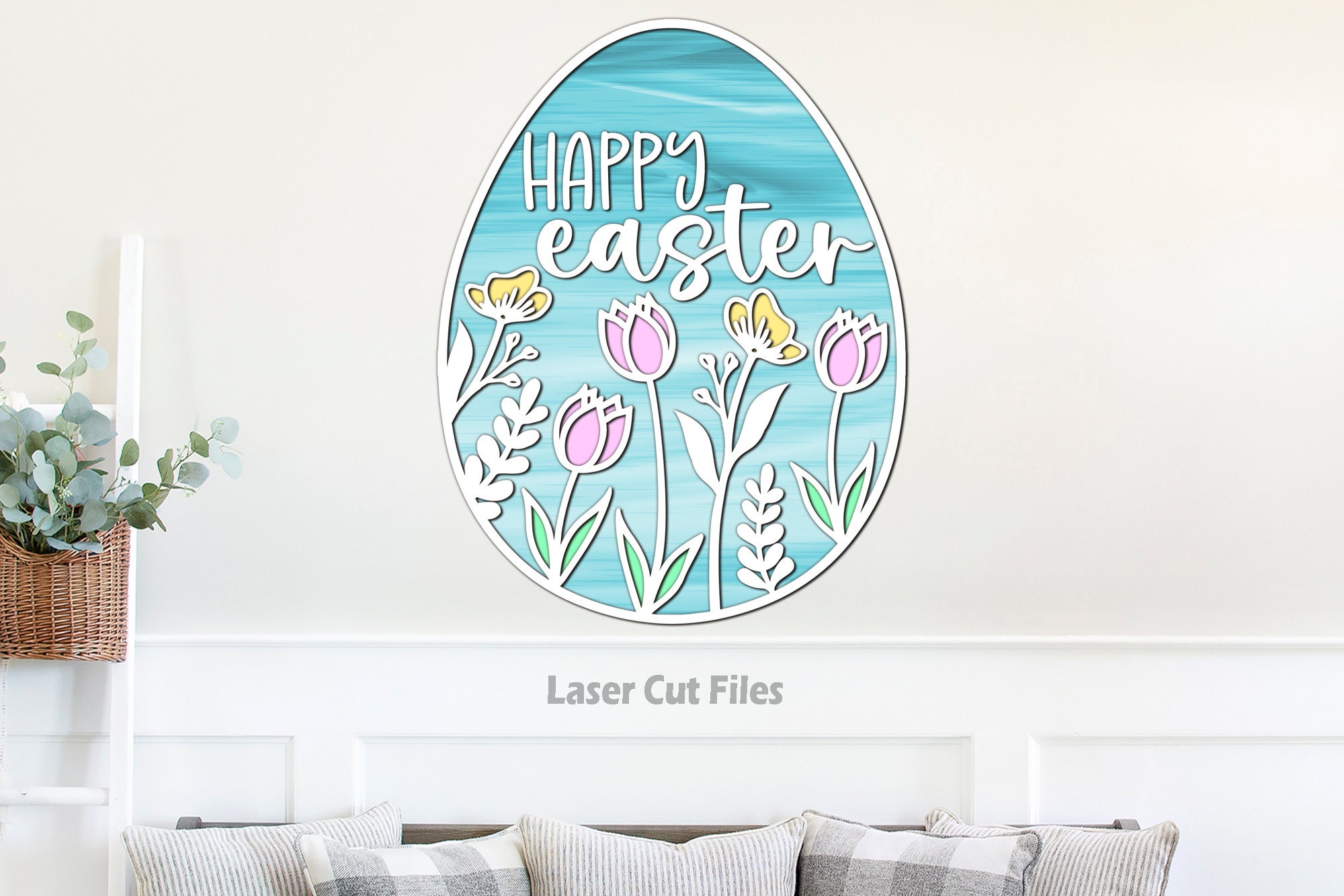 Easter Door Hanger SVG Laser Cut Files - Egg SVG - Happy Easter SVG ...