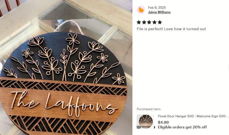 Daisy Sign SVG Laser Cut Files; a Floral Basket Welcome Sign SVG with a bouque of daisy flowers in a basket for your Glowforge, Xtool and other laser machines.