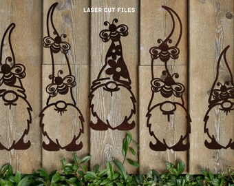 Honey Bee Garden Gnome SVG - Glowforge Files - Laser Cut Files - 6 Gnomes Bundle - Bumble Bee SVG - Summer - Laser Ready Files