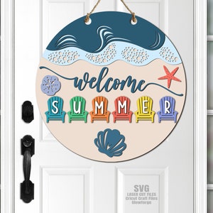 Beach Door Hanger SVG Laser Cut Files Beach SVG Adirondack - Etsy Canada