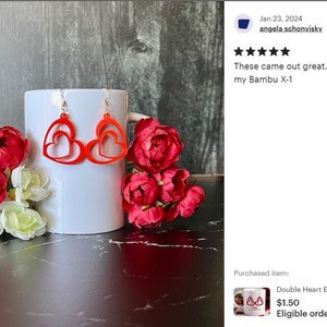 Heart Earring STL - Heart STL - Valentine Stl File - Heart STL for 3D Printers - Valentine Earring Stl File - 3D Printer Files