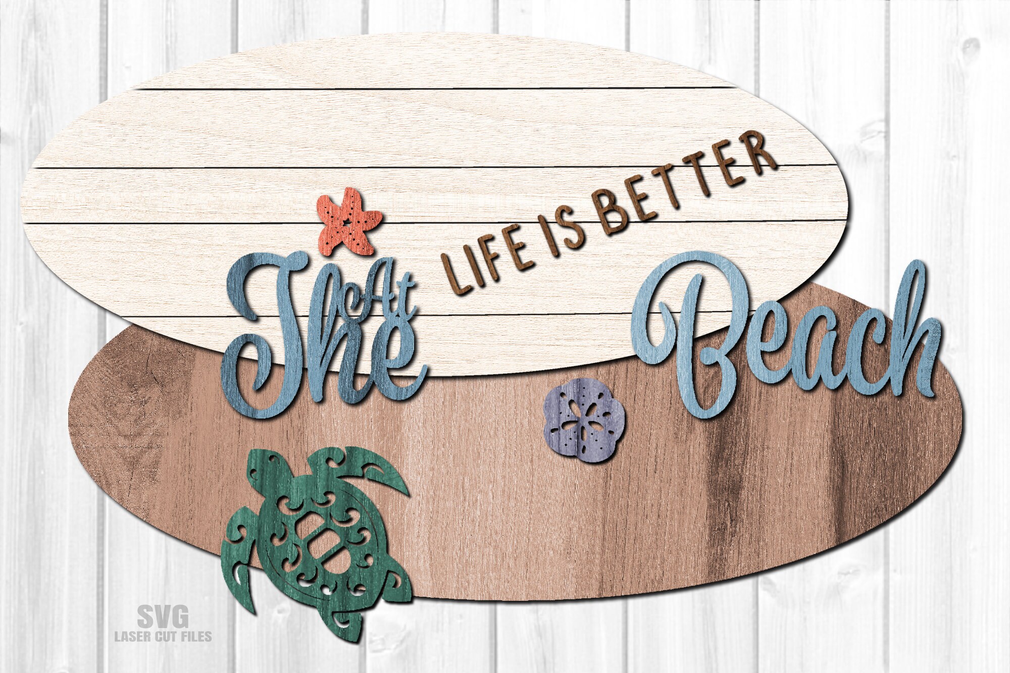 Beach Door Hanger SVG - Laser Cut Files - Turtle SVG - Beach Svg - Sea ...