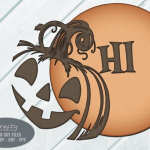 Jack O Lantern Door Hanger SVG - Halloween Welcome Sign SVG - Laser Cut ...