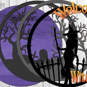 Witch Door Hanger SVG - Laser Cut Files - Witch SVG - Halloween SVG ...