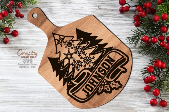 Christmas Cutting Board SVG Christmas SVG Laser Cut Files Cheese Board SVG  Kitchen Svg Christmas Kitchen Svg Glowforge Files (Download Now) 