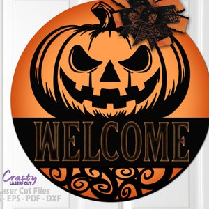 Halloween Welcome Sign SVG - Halloween Door Hanger SVG - Laser Cut ...