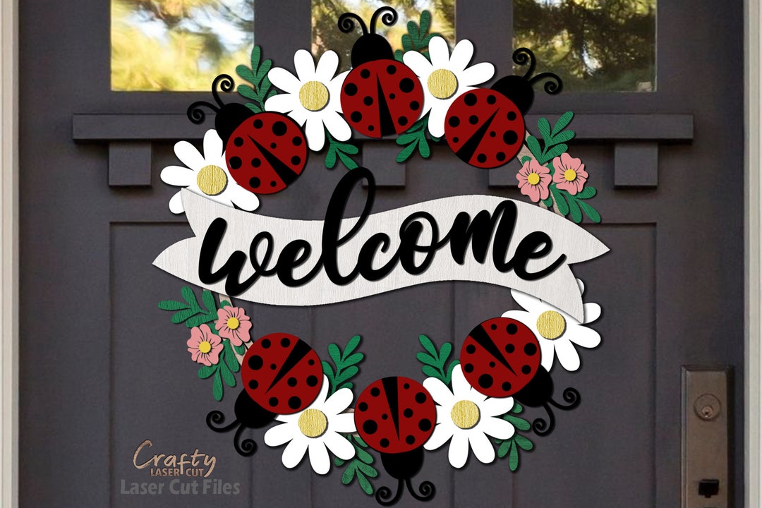 Ladybug Door Hanger SVG Laser Cut Files - Ladybug SVG - Daisy SVG ...