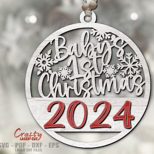 Babys erste Weihnachten SVG - Ornament SVG - Laser Cut Dateien - Weihnachten SVG - 1