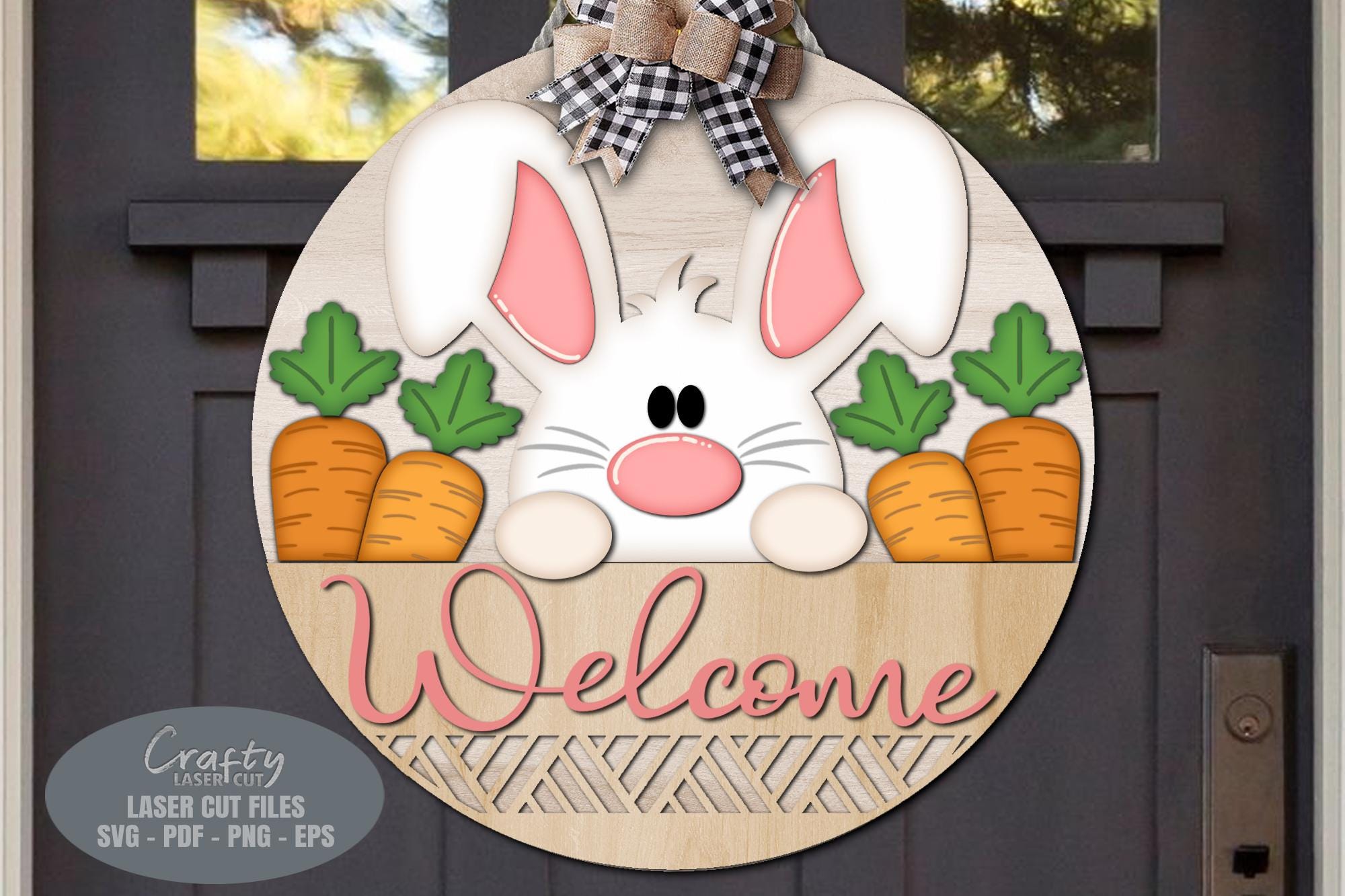 Easter Door Hanger SVG - Easter Bunny SVG - Laser Cut Files - Welcome ...