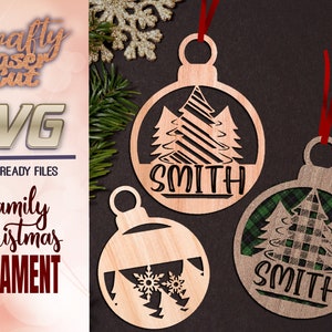 Download Personalized Christmas Ornament Svg Glowforge Files Etsy