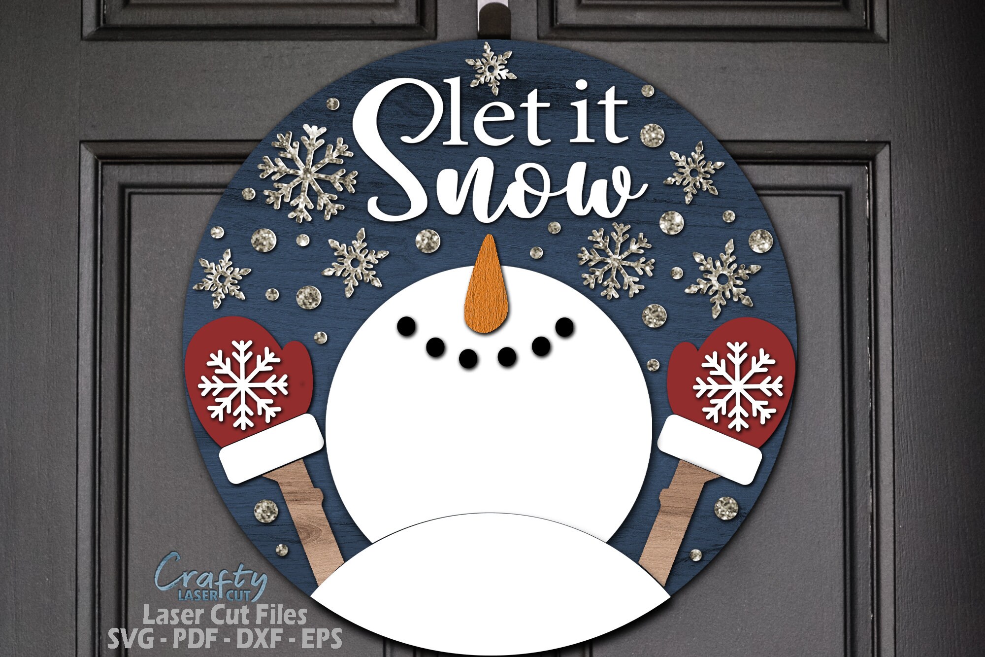 Snowman Door Hanger SVG Laser Cut Files: Christmas Welcome Sign SVG ...