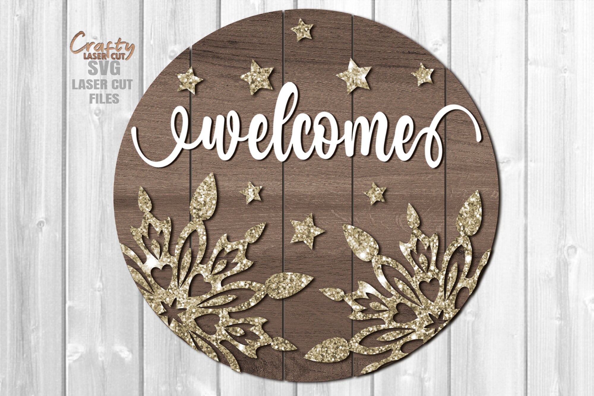 Christmas Door Hanger SVG - Welcome Sign SVG - Laser Cut Files ...