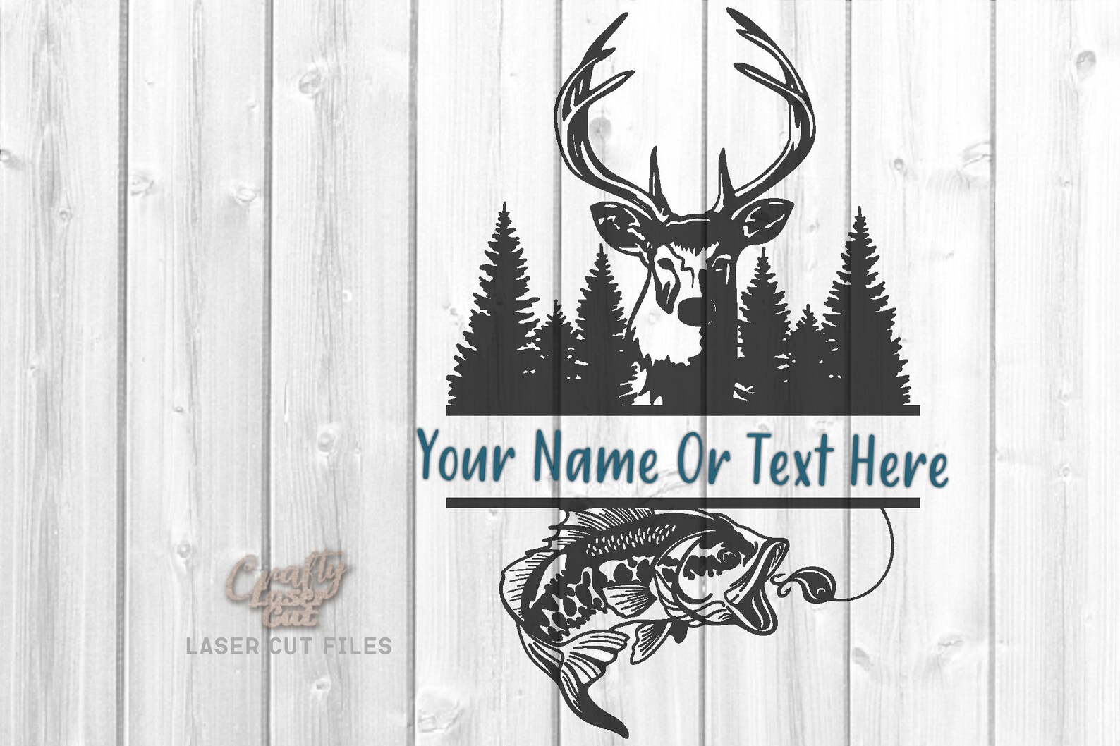 Buck Bass Monogram SVG Files Laser Cut Files Etsy