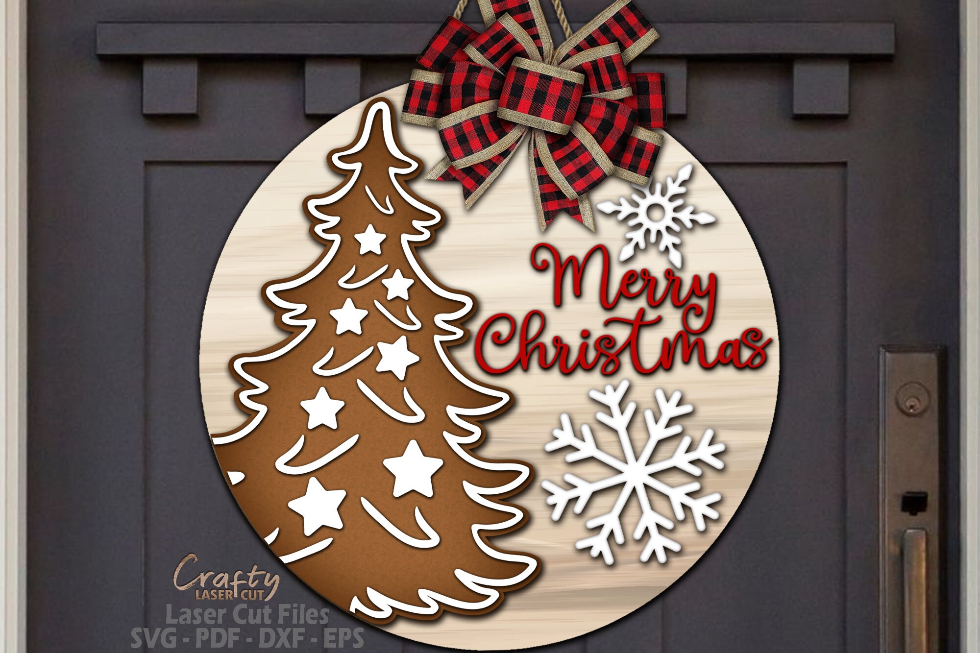 Merry Christmas Door Hanger SVG Laser Cut Files: Gingerbread Welcome ...