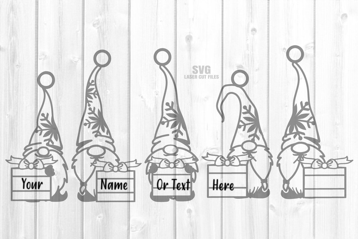 Monogram Gnome SVG Bundle Laser Cut Files Ornament SVG - Etsy