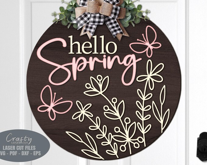 Daisy Hello Summer Sign Svg - Summer Door Hanger Svg - Summer Welcome ...
